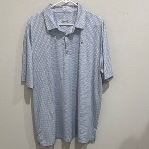 Callaway Light Blue Patterned Polo Shirt